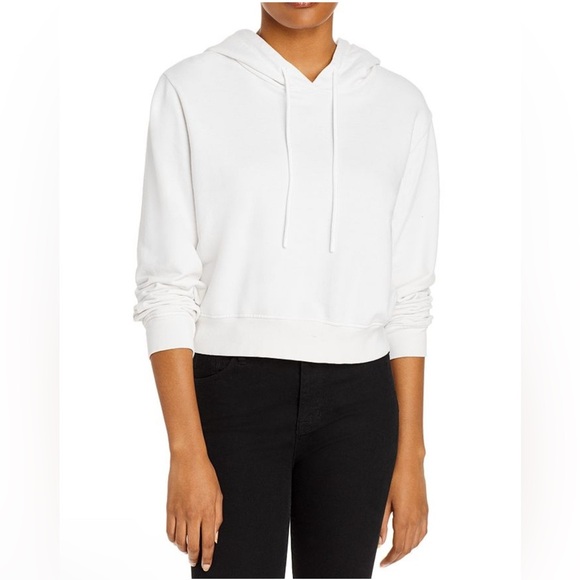 NWT Cotton Citizen 100% Cotton White Cropped Hoodie Size XS - Picture 2 of 10